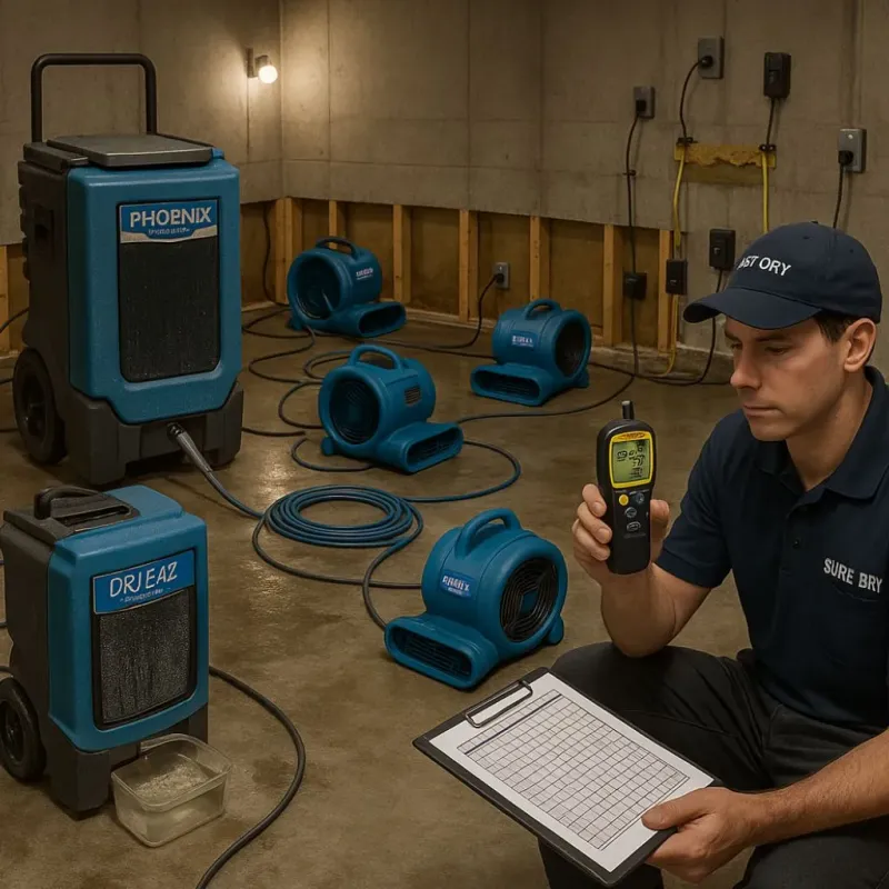 Structural Drying and Dehumidification process in Morgan City, LA